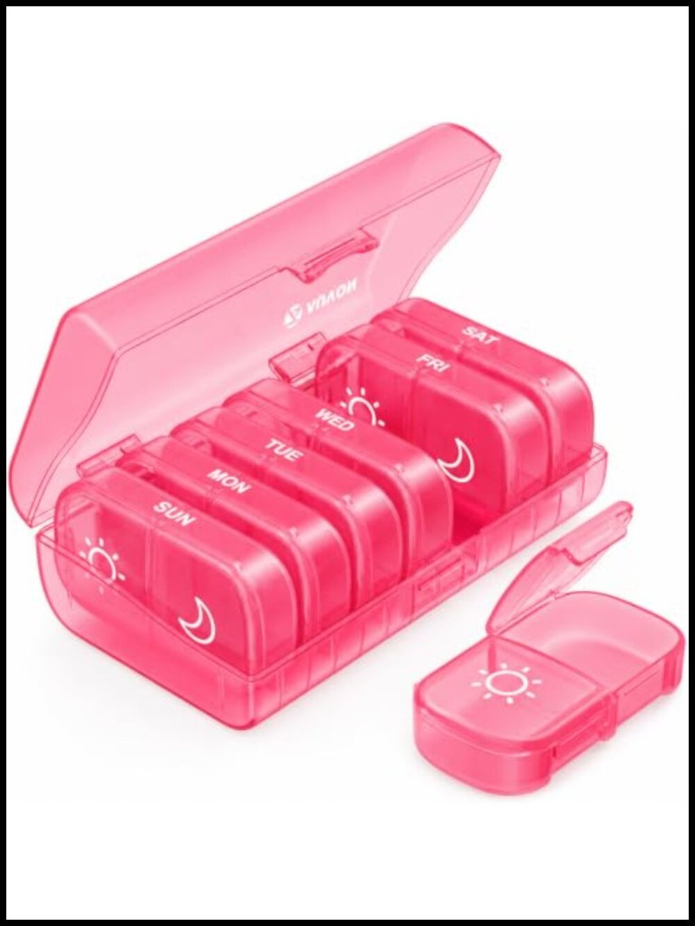 Large Weekly Pill Organizer 2 Times a Day BPA-Free Travel Case